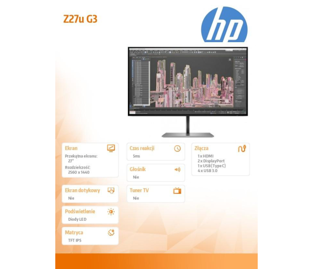 HP 27'' Z27u G3 1B9X2AA Grafitowy - 1467205 - zdjęcie 5